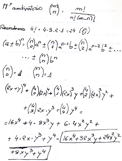 Cálculo de la potencia de un binomio usando el binomio de Newton